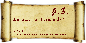 Jancsovics Bendegúz névjegykártya