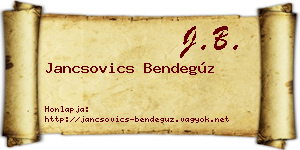 Jancsovics Bendegúz névjegykártya