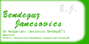 bendeguz jancsovics business card